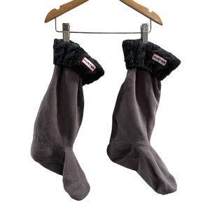 Hunter Boots Kids Cable Knit Cuff Fleece Boot Socks/Liners